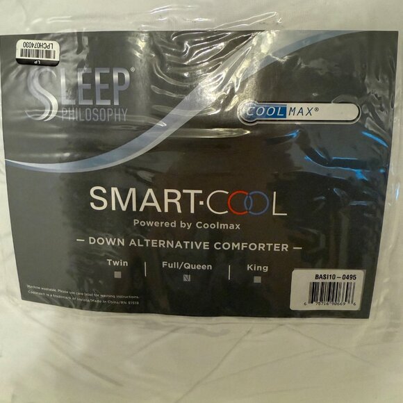 Sleep Philosophy Smart Cool Down Alternative Comforter Full/Queen 86"x86" Lightw - Picture 2 of 7